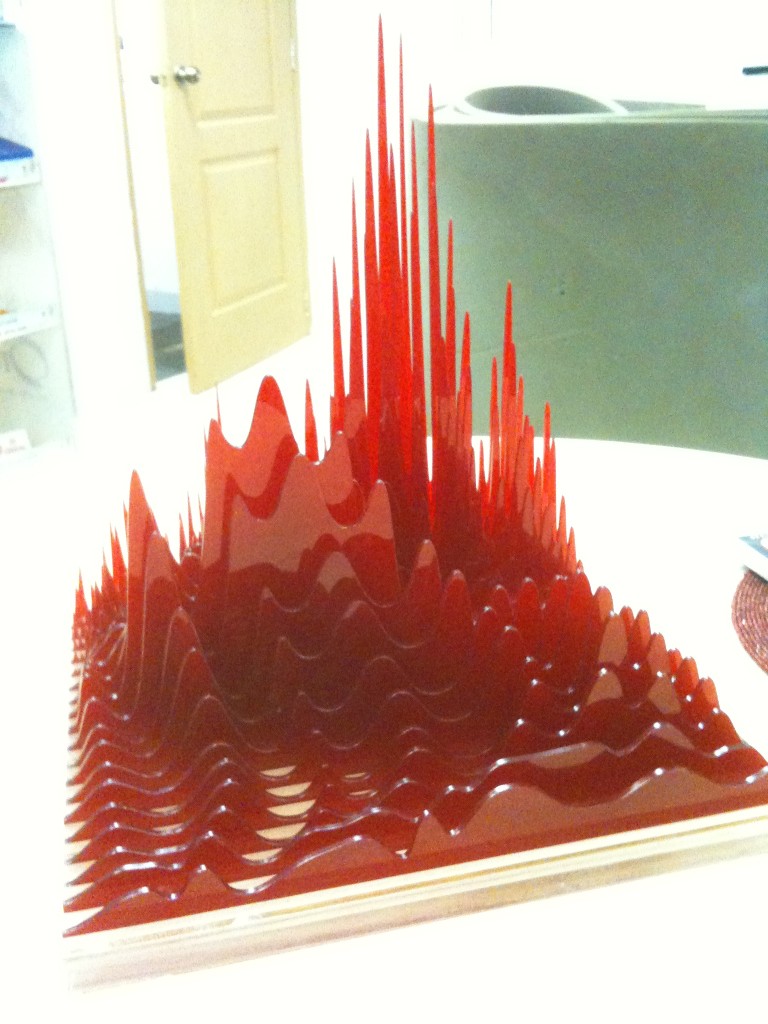 Acrylic laser cut sculture: The Materialisation of a Sound