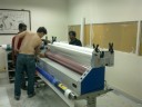 2m wide custom laminator and Plixo team in action